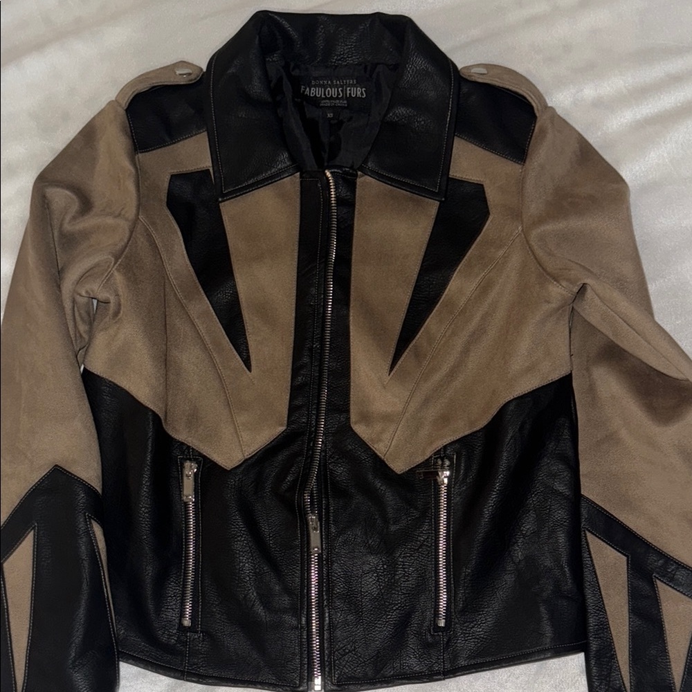 Fabulous Furs Black and Tan Jacket